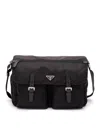 Prada Shoulder Bag Adjustable Strap Small Silhouette In Black