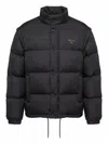 Prada Padded Jacket High Collar Elasticated Cuffs In Black