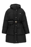 Prada Re-nylon Down Jacket In Black