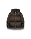 Prada Re-nylon Down Jacket In Brown