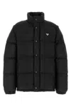 Prada Re-nylon Down Jacket For Men In Black
