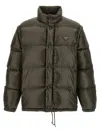 Prada Recycled Polyamide Quilted Down Jacket In Gray