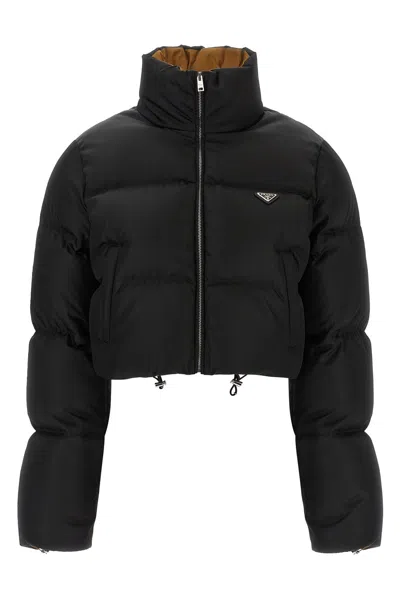 Prada 're-nylon' Down Jacket In Schwarz