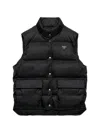 Prada Re-nylon Down Vest In Black