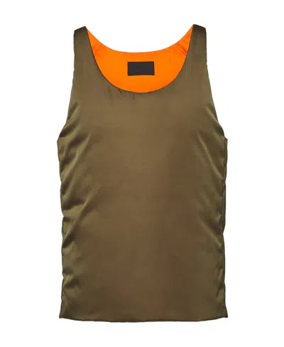 Prada Re-nylon Down Vest In Green