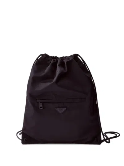 Prada Re-nylon Drawstring Backpack In White