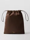 Prada Re-nylon Drawstring Bucket Bag In Brown