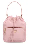 Prada Re-nylon Triangle-logo Drawstring Bucket Bag In Pink