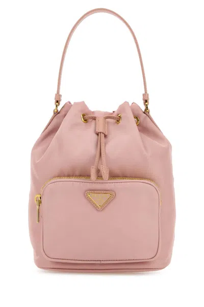 Prada Re-nylon Duet Bucket Bag In Pink