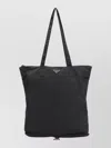 Prada Nylon Tote Bag With Saffiano Leather Case In Black
