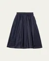 Prada Womens Blue Light Re-nylon Full Midi Skirt In Blue