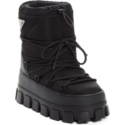 Prada Re-nylon Gabardine Après Ski Boot In Black