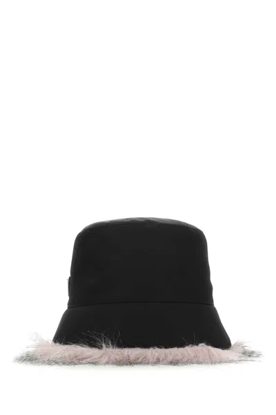 Prada Re-nylon Hat In Black
