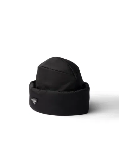 Prada Re-nylon Hat In Black