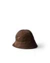 Prada Re-nylon Hat In Brown