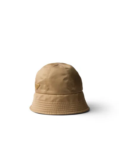 Prada Re-nylon Hat In Camel