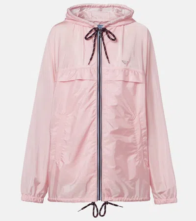 Prada Re-nylon Hooded Jacket In Pink