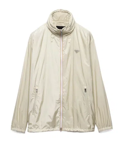 Prada Re-nylon Hooded Windbreaker Jacket In Multi