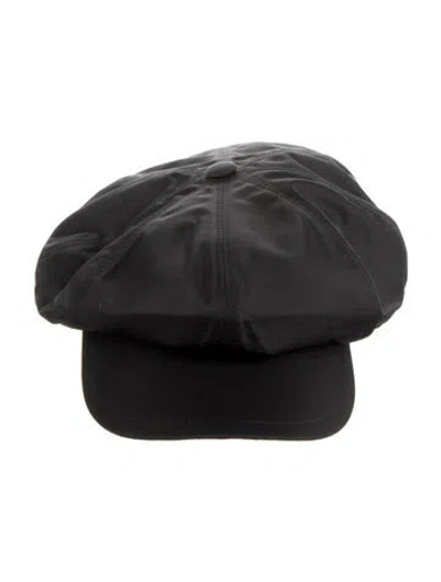 Pre-owned Prada Re-nylon Logo Bucket Hat W/tags In Black