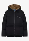 Prada Re-nylon Logo Down Jacket In Black