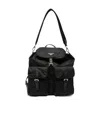 Prada Re-nylon Logo-plaque Backpack In Black