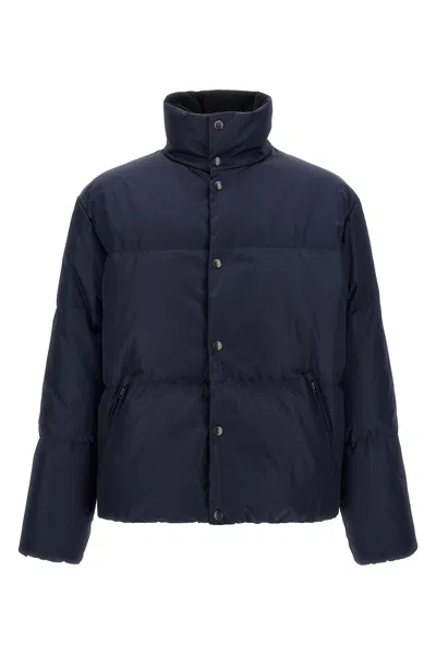 Prada Re-nylon Medium Down Jacket In Blue