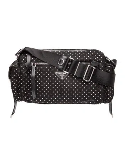 Pre-owned Prada Re-nylon Messenger Bag In Black