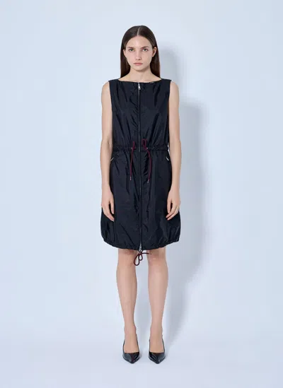 Prada Re-nylon Mini Dress In Black