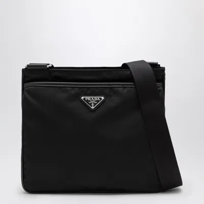 Prada Re-nylon Mini Messenger Bag In Black