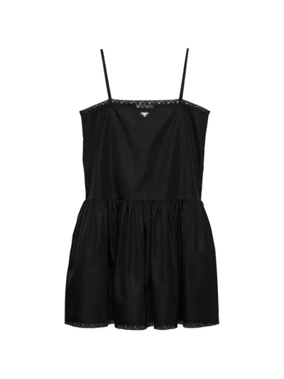 Prada Re-nylon Mini-dress In Black