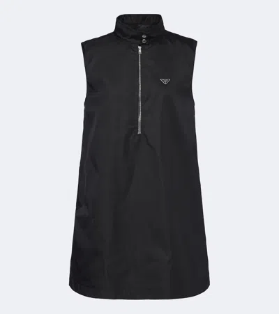 Prada Re-nylon Minidress In Nero