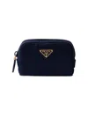 Prada Re-nylon Necessaire Pouch In Blue