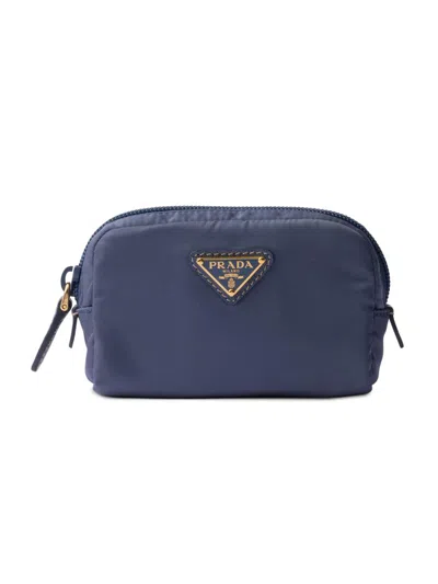 Prada Re-nylon Necessaire Pouch In Blue