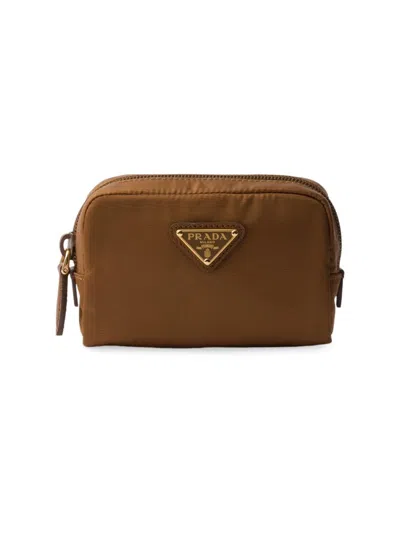 Prada Re-nylon Necessaire Pouch In Brown