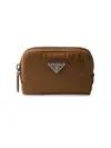 Prada Re-nylon Necessaire Pouch In Brown