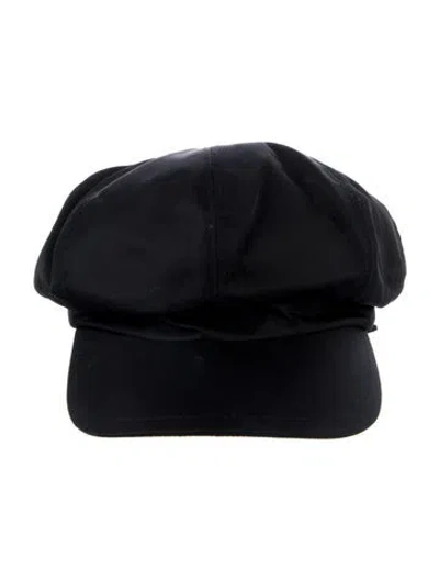 Pre-owned Prada Re-nylon Newsboy Cap In Black