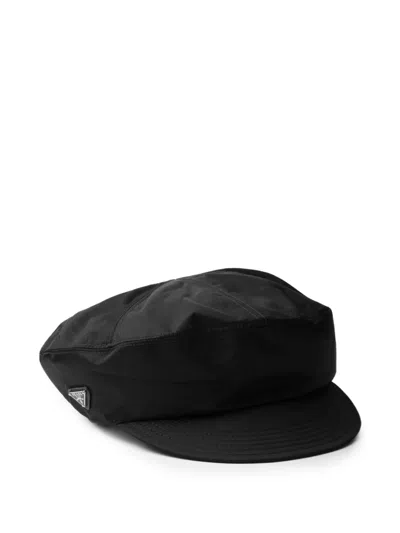 Prada Re-nylon Newsboy Cap In Black