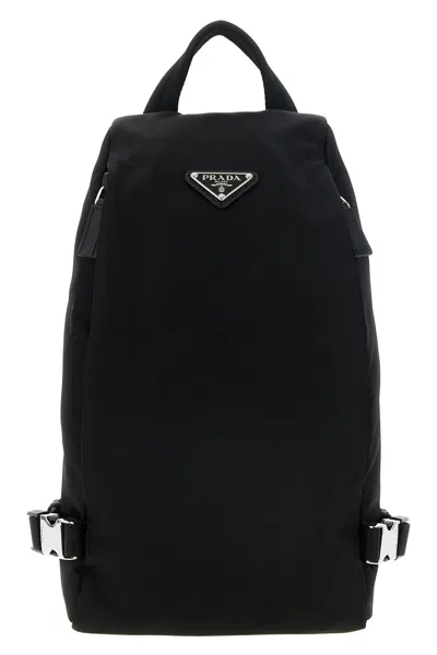Prada Re-nylon One-shoulder Backpack In Black