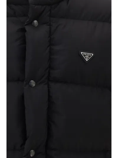 Prada Re-nylon Padded Down Jacket In Animal Print
