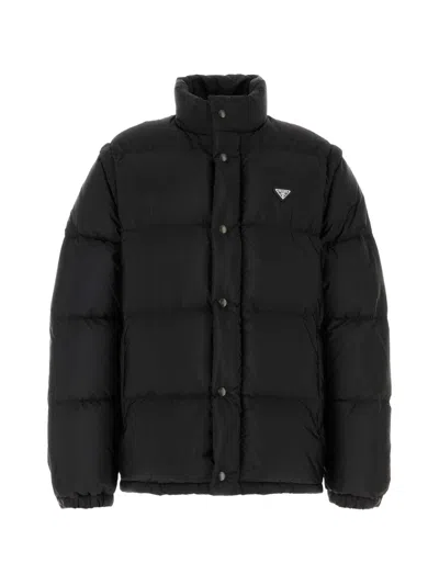 Prada Re-nylon Padded Jacket In Black
