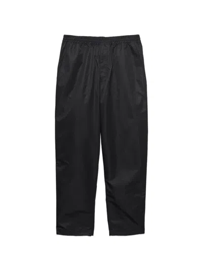 Prada Triangle-logo Elasticated-waistband Trousers In Black