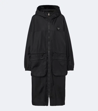 Prada Re-nylon Parka In Black