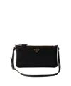 Prada Mini Pebbled Calfskin Shoulder Handbag In Brown