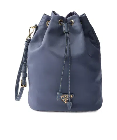 Prada Re-nylon Pouch In Blue
