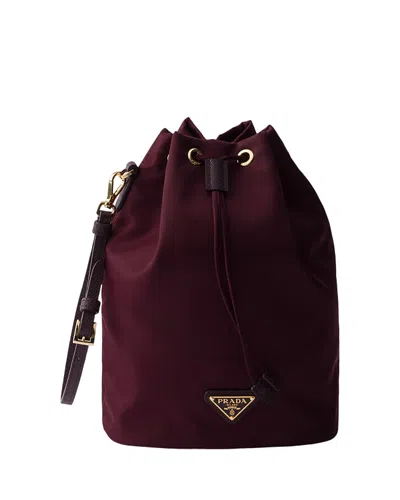 Prada Drawstring Shoulder Bag In Red