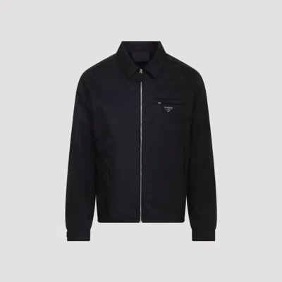 Prada Re-nylon Printed Jacket For Men In Black