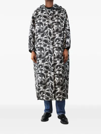 Pre-owned Prada Re-nylon Printed Raincoat In White