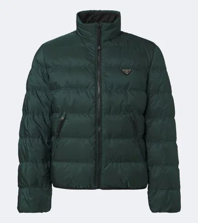 Prada Re-nylon Puffer Jacket In Green