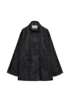 Prada Re-nylon Rain Jacket In Black