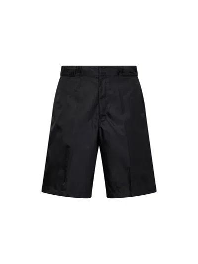 Prada Re-nylon Recycled Polyamide Bermuda Shorts In Black